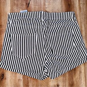 H&M Black and White Bermuda Shorts with Stripes